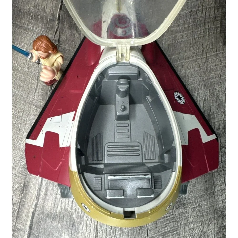 Star Wars Obi Wan Jedi Starfighter with Figure 2008 Hasbro Galactic‎ Hero